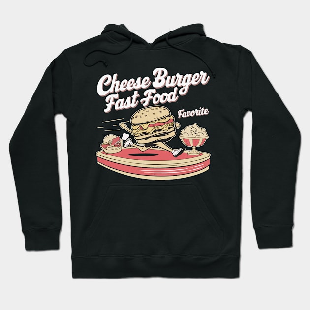 Cheese Burger Fast Food Favorite Hoodie by Moulezitouna